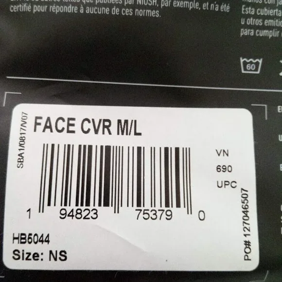 New 3 PCS Adidas Black & Gold Juventus Non-Medical Reusable Face Mask Size M/L - Picture 9 of 11